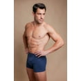 thumbnail image 4 of Men's Cottonique M17761 Latex Free Cotton Ribbed Elasticized Boxer Brief (Melange Blue L), 4 of 4