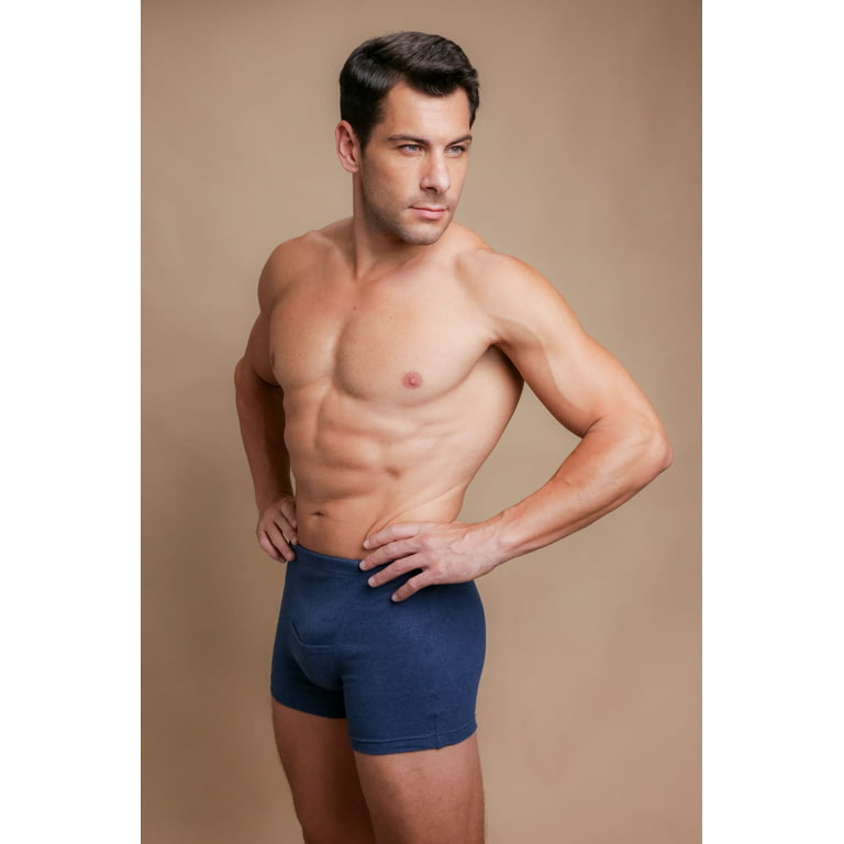 Mens' Sweat-Resistant, Stain-Resistant 100% Interlock Cotton Briefs With 6  Ply Absorbent/Water-Proof, Integrated Crotch/Back Panel Style # M002 