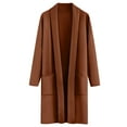 thumbnail image 4 of Patlollav Womens Fall And Winter Straight Cardigan Button Pocket Coat, 4 of 7