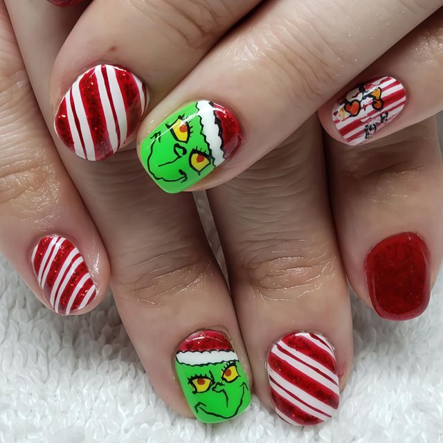 Christmas Press on Nails KLZYNRO Short Square 24 piezas para mujer