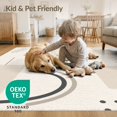 thumbnail image 4 of ODIKA 4'x6' Ivory Natural Contemporary Geometric Washable Area Rug Modern Minimalist Shapes with Curved for Dorm Room, Small Living Stain Resistant Low Profile, Easy Care, 4 of 7