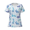 thumbnail image 3 of Naloa Rabbit2 Print T-Shirts Short Sleeve V Neck Tees for Women Fashion Tops Trendy Lightweight Soft Casual Summer Outfits Clothes, 3 of 5
