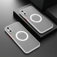 thumbnail image 2 of Magnetic case for iPhone X and iPhone Xs Compatible with MagSafe, Translucent Matte Protection Cover with Soft Edge, Hard PC Back and TPU Hybrid Anti Yellow slim fit shell, 5.8 inch White, 2 of 10