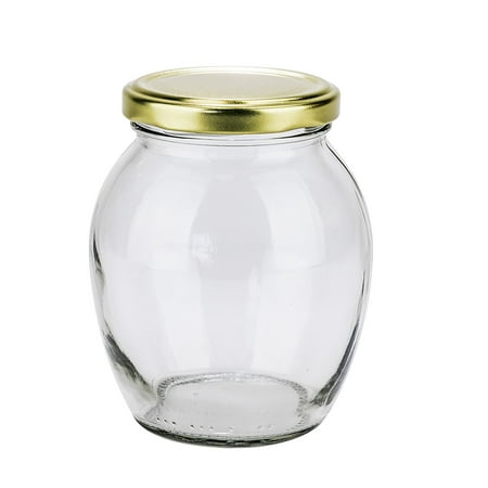 PrestoWare 1351, 0.35L / 11.8 oz Glass Jar for Jam, Honey, Wedding Favors, Shower Favors, Baby Foods, Canning, Spices, Vintage Jar with Metal Screw Lid