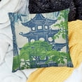thumbnail image 3 of BANET Blue and Green Asian Pagoda Pillowcase, Decorative Cushion Cover for Home 18x18in, 3 of 6
