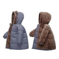 thumbnail image 6 of Mooqilaa Girls Puffer Jackets, Full Zip Hooded Warm Mid-length Winter Outerwear with Pockets Gray Size 1-2 T, 6 of 6