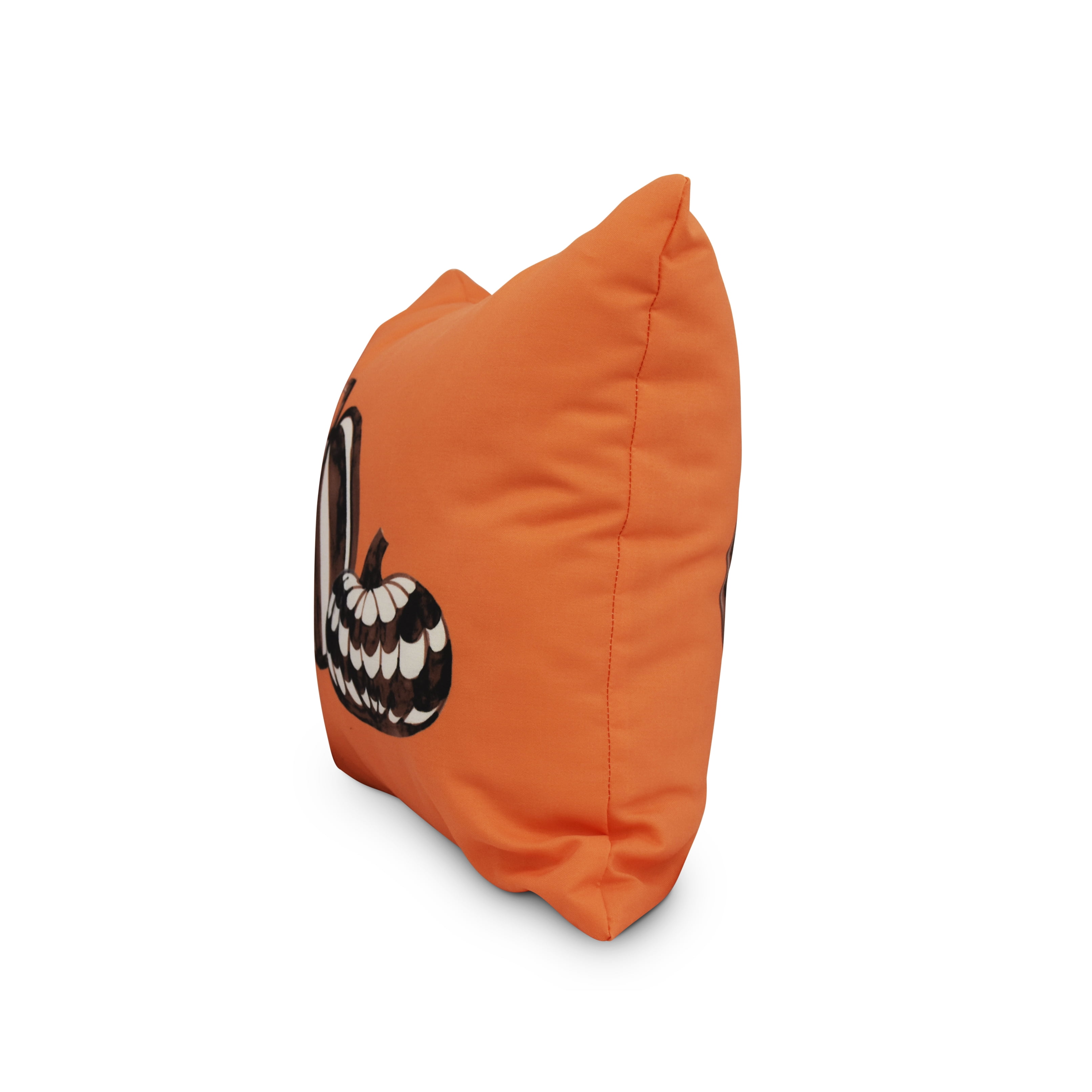Simply Daisy, 16" x 16" Pumpkin Duo Orange Halloween Print Decorative Throw Pillow