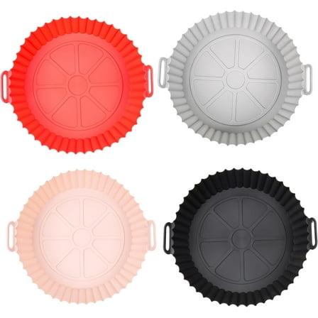 4 Pcs Round Air Fryer Liners, Non-Stick Silicone Air Fryer Liners, Easy Clean-Up Air Fryer Accessories
