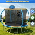 thumbnail image 6 of 10FT Trampoline with Safe Enclosure Net for Kids and Adults, SEGMART Outdoor Trampoline with Basketball Hoop, Recreational Trampoline with Ladder for Backyard Garden Patio, 6 of 8