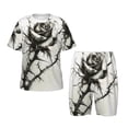 thumbnail image 1 of Fotbe Black And White Rose Pijama Estampada de 2 Piezas para Niños – Ropa de Dormir de Manga Corta Cómoda para Niños y Niñas, Camiseta y Shorts de Algodón-Large, 1 of 6