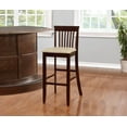 thumbnail image 2 of Linon Torino Low Back Wood Bar Stool, 30.75" Seat Height, Espresso Finish with Jute Fabric, 2 of 2