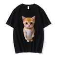 thumbnail image 2 of Camisetas de manga corta para hombre y mujer, ropa de calle de gran tamaño con estampado de El Gato, Meme, triste, Gato llanto, Munchkin, Kitty, a la moda xuanjing  unisex, 2 of 2