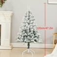 thumbnail image 6 of Pre-Lit Christmas Tree,Flocked Christmas Tree Premium Artificial Holiday Decor w/Cordless Connection, 2-in-1 LED Lights,Holiday Celebration Tree for Home Party Decoration,White, 6 of 7