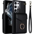 thumbnail image 2 of REQO Phone Case for Samsung Galaxy S22 Plus High-end Stylish Leather Accordion Card Holder,Wallet Phone Case, Anti-Drop Lanyard, Multi-Functional Ring Stand Case, Protective Leather Case., 2 of 9