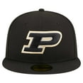 thumbnail image 2 of Men's New Era Black Purdue Boilermakers 59FIFTY Fitted Hat, 2 of 6