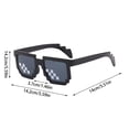 thumbnail image 4 of Wutalume Thug Life Pixelated Gamer Sunglasses, Funny Retro Video Game Style Glasses, Cool Party Disco Eyewear, Novelty Sunglasses for Men and Women, Costume and Fun Accessory,A, 4 of 4
