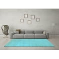 thumbnail image 3 of Ahgly Company Indoor Square Oriental Light Blue Industrial Area Rugs, 5' Square, 3 of 4