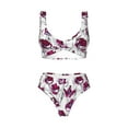 thumbnail image 4 of Daiia Tulips Flowers Women's Bikini Set Two Piece Swimsuit High Waisted Bikini Adjustable Straps Bikini Perfect for Beach, Pool, and Summer Vacation-Medium, 4 of 9