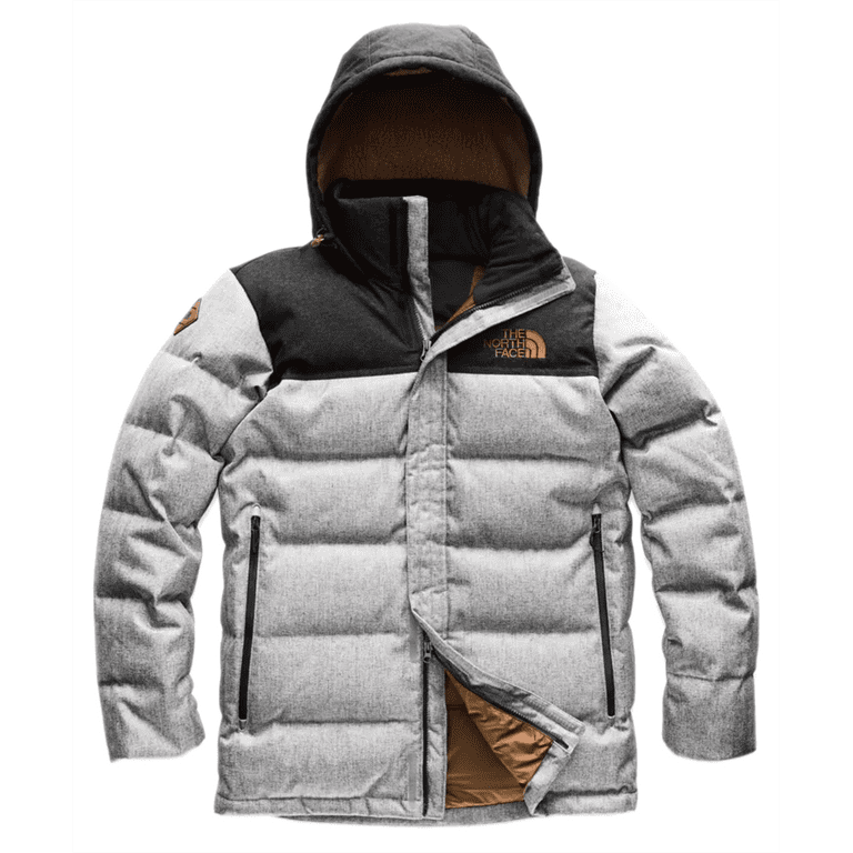 New The North Face Men's Nuptse Ridge Parka, Monument Grey Herringbone, XL, 7592-3