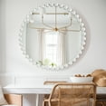 thumbnail image 5 of Madison Park Beaded 36" Dia Round Wall Mirror, with Luxury Iron Framed, Modern Wall Mounted Mirror for Home Décor, White, 5 of 7