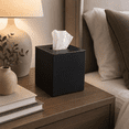 thumbnail image 7 of RVKXHD Square Tissue Box Cover Tissue Box Holder Napkin Holder Tissue Cube Box Decorative Holder for Bathroom Bedroom Office Dresser Nightstand Desk Tabletop 5"X 5" X 5"-Stainless Steel Matte Black, 7 of 7