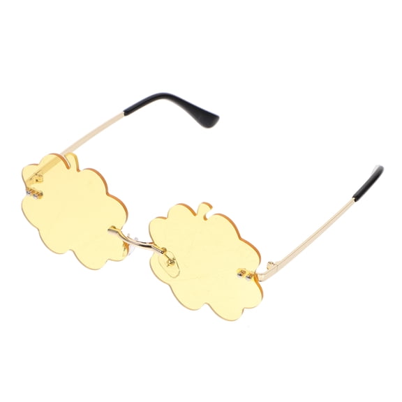 HOOWIFFY 1 Pair Rimless Eyeglasses Fancy Dress Sunglasses For Men And Women In Yellow Color