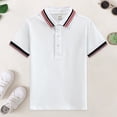 thumbnail image 2 of Qopobobo Baby Boy Polo Shirt Toddler Uniform Shirts Boys Performance Golf Grid Short Sleeve Stretch Collared Polo Shirt White,14-15 Years, 2 of 7