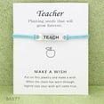 thumbnail image 2 of Dsscvnef Teach Blessing Card Bracelet Jewelry Inspirational Card Bracelet for Teacher, 2 of 2