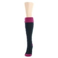 thumbnail image 2 of MeMoi Braid Tip Chunky Knit Two Tone Knee High Socks - Womens - Female (One Size, Black/Winter White), 2 of 2