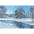 thumbnail image 3 of EREHome Polyester Fabric 7x5ft Christmas Backdrop Photography Background Xmas Snowflake Rural River Forest Trees Heavy Snow Winter Scene Happy New Year Backdrops kids Adults Photo Studio Props, 3 of 3