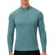 thumbnail image 1 of Camiseta deportiva para hombre, camisetas de fitness elásticas con cremallera de un cuarto de manga Abanopi Pequeña, 1 of 7