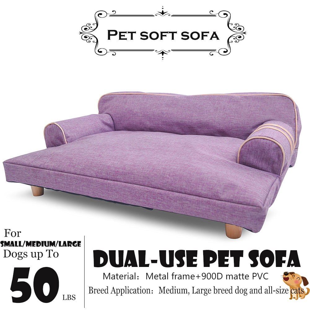 haakje Dokter Woord Topcobe Double Use Pet Sofa for Small Dog, Luxury Dog Bed with Built-in  Elevated Platform Base, Purple - Walmart.com