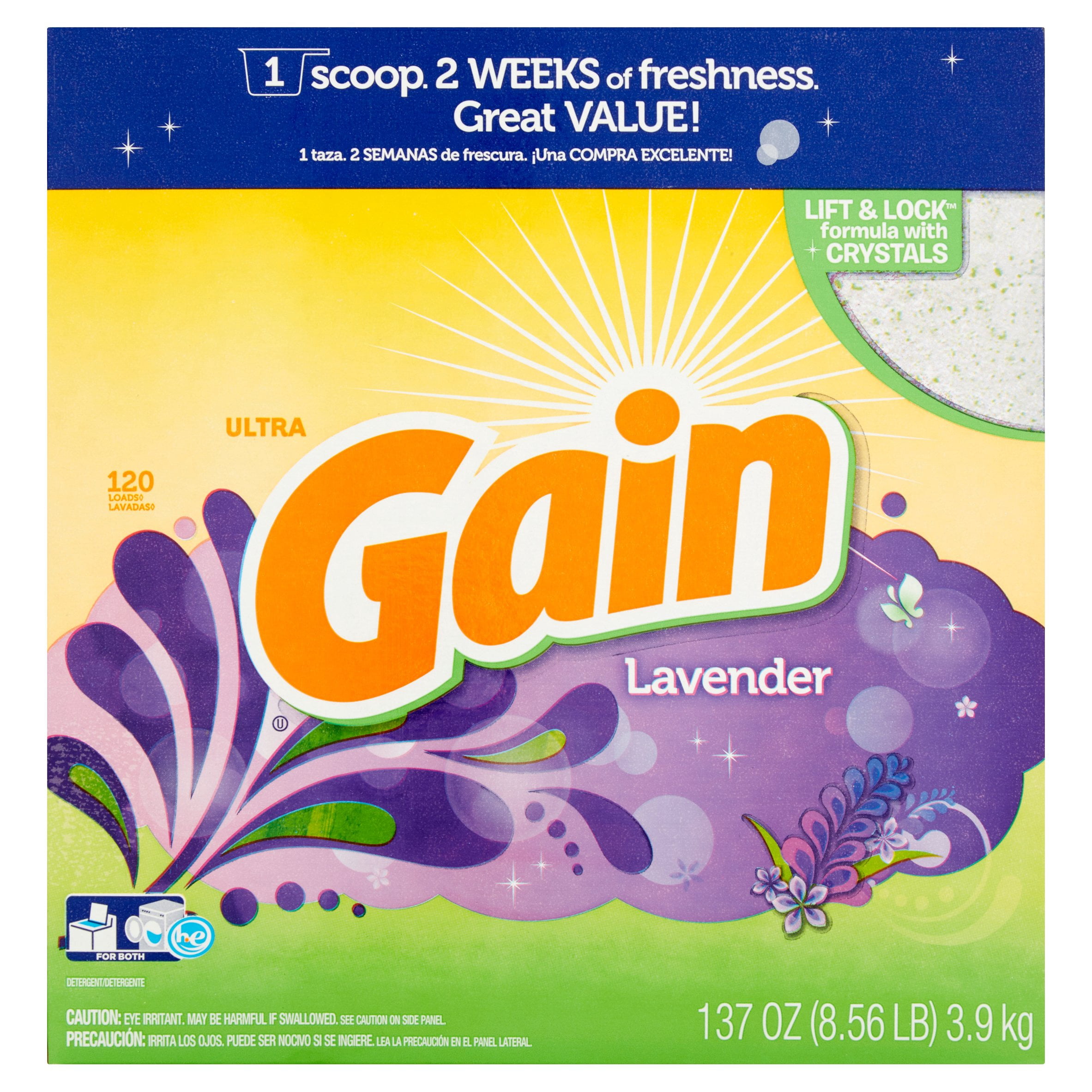 Gain Powder Laundry Detergent, Lavender Scent, 120 loads, 137 oz eBay