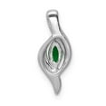thumbnail image 3 of 14K White Gold Charm Pendant Emerald Marquise Green Diamond Round, 3 of 4