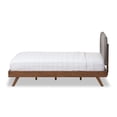 thumbnail image 5 of Baxton Studio Penelope Mid-Century Modern Solid Walnut Wood Fabric Upholstered Platform Bed, Multiple Sizes, Multiple Colors, 5 of 7