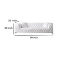 thumbnail image 5 of Leatherette Upholstered Tufted Sofa with Accent Pillows and Steel Feet, White, 5 of 6
