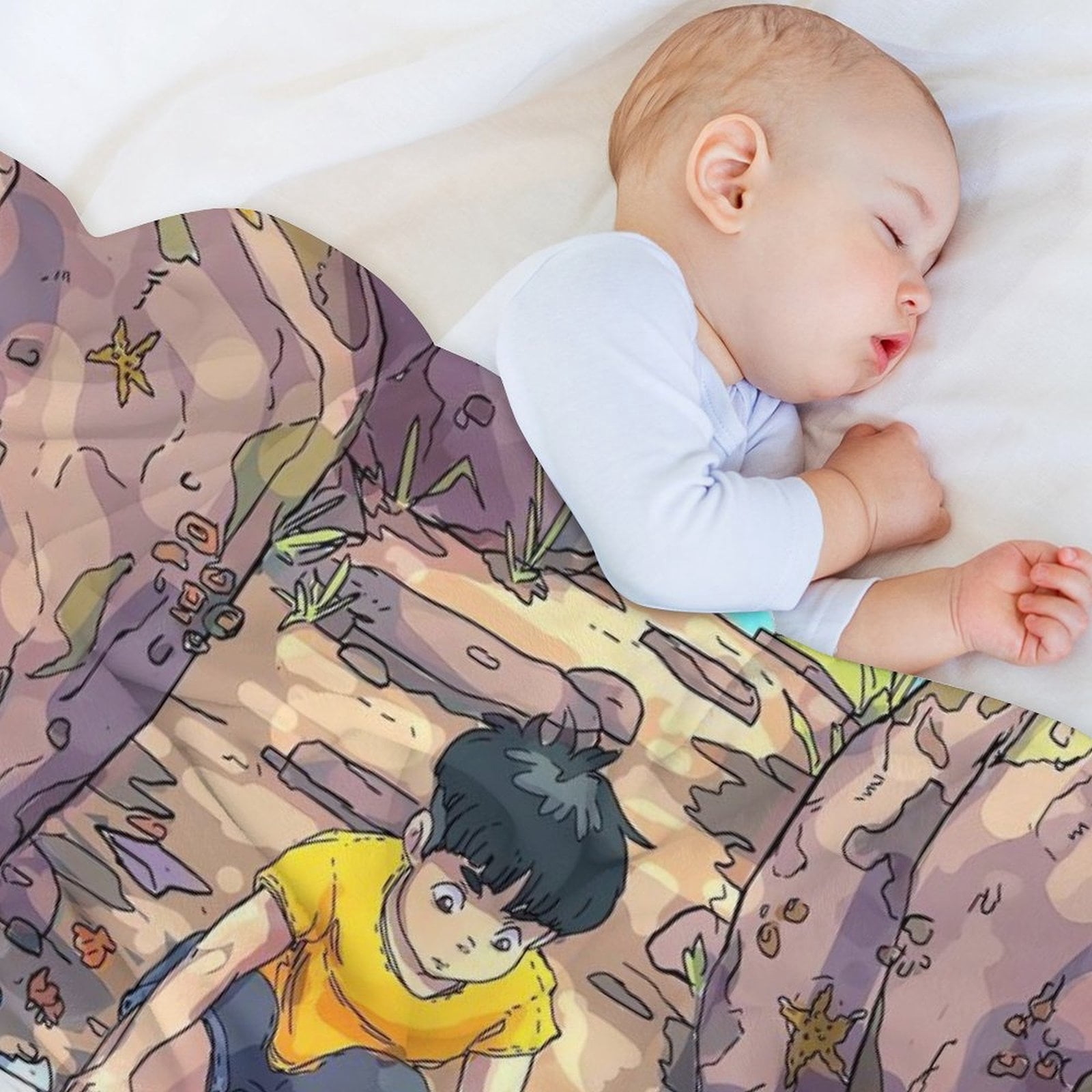 Japan Anime Blanket Plush Lightweight Soft Flannel Japanese Manga Throw Blankets for All Seasons Gifts
