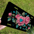 thumbnail image 5 of 1 Pcs 2D Flat License Plate Covers & Frames, Pink Roses with For Decorative Front, Waterproof For Decoration Aluminum License Plate Covers & Frames Cover For Men Women, 12" X 6", 5 of 6