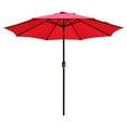 thumbnail image 3 of Abble 9FT Outdoor Patio Umbrella with Push Button Tilt and Crank Handle, Market Umbrella with 8 Sturdy Umbrella Ribs, Waterproof for Garden, Deck, Backyard, Pool, Red, 3 of 6