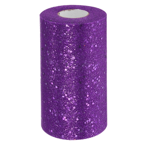 Uxcell 6 Inch by 50 Yards Tulle Fabric Rolls for DIY Tutu Skirts Crafts Wedding Party, Dark Purple