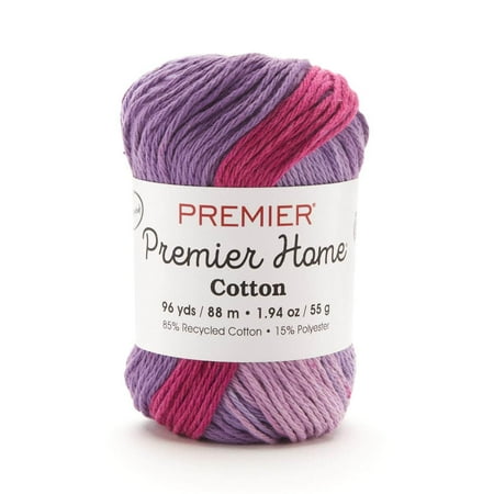 UPC: 0847652075327 | Premier Yarns Home Cotton Yarn – Multi-Lavender Stripe