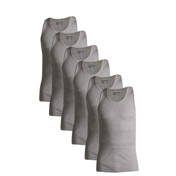 Different Touch Lot de 6 Débardeurs Côtelés pour Hommes Grands et Forts (6TG, Gris)