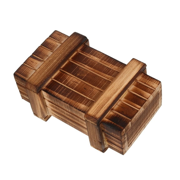 WHAMVOX 1Pack Violet Wooden Puzzle Box For Mind Games And Problem Solving Activities All Ages