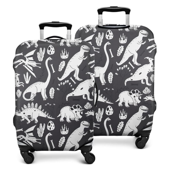 Black and White Dinosaur Pattern Luggage Cover Fashion Suitcase Cover Baggage Covers Fit 25-28 Inch Luggage (Go Travel)
