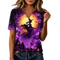 thumbnail image 5 of Stamzod Blouses for Women Short-Sleeve Halloween Shirt Dressy Casual Tunic Tops Loose Fit V Neck Graphic Tees, 5 of 9