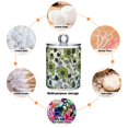 thumbnail image 6 of Yayeee 2 Pack Qtip Holder Bathroom Cotton Swab Canister with Lid Clear Dispenser Set, Retro Flower Print, 6 of 6