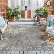 Safavieh Courtyard Jessica Paisley Indoor/Outdoor Area Rug, Anthracite/Light Gray, 8' x 11'