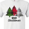 thumbnail image 4 of Inktastic Merry Christmas Plaid Trees T-Shirt, 4 of 5