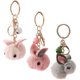 thumbnail image 4 of 3pcs Rabbit Keychains Backpack Hanging Key Pendants Cartoon Rabbit Keyrings for Kids, 4 of 4