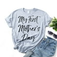 thumbnail image 2 of Charella Summer Tops T Shirts Summer Short Sleeve Casual Loose Fit Tops Classic Crew Neck Floral Basic Tees (M, Gray), 2 of 3